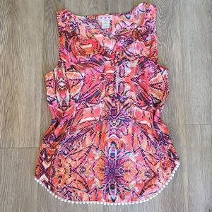 Multicolor geometric casual tank (size M)